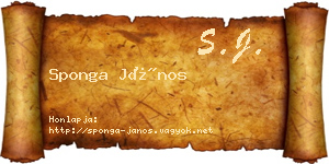 Sponga János névjegykártya