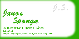 janos sponga business card
